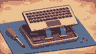 Pixel art of a laptop keyboard and trackpad repair